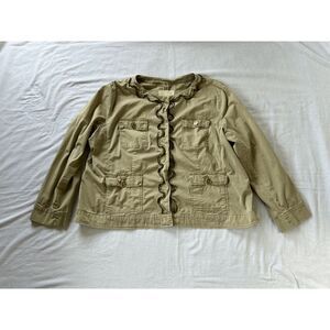 Michael Kors Lightweight Fall Tan Jacket Size 20W, Snap Button w/ Zipper Accents